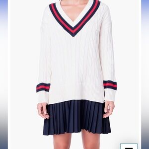 English factory twofer sweater dress